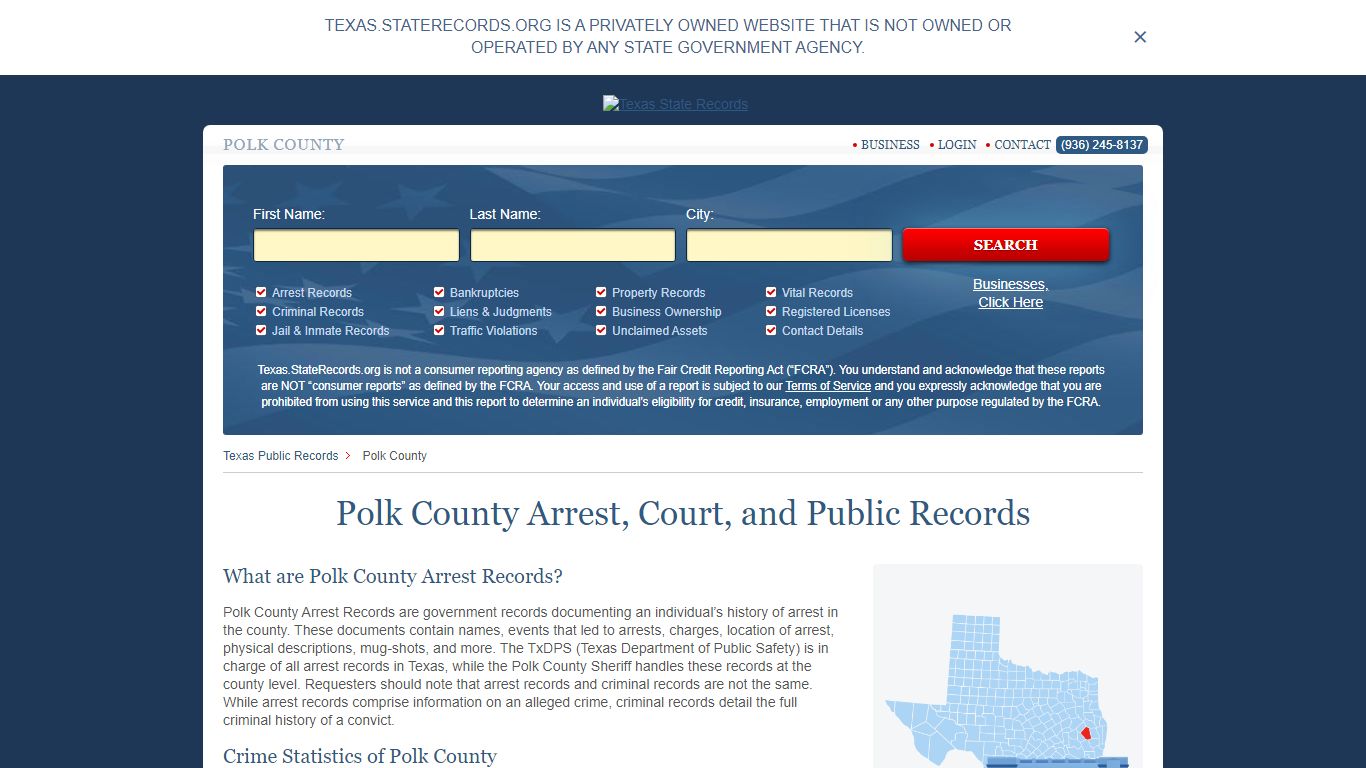 Polk County Arrest, Court, and Public Records